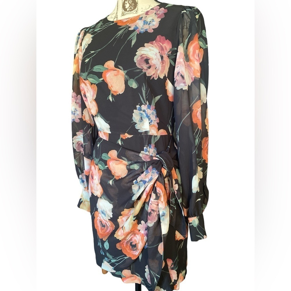 Yumi Kim Turn Up Dutch Roses Black Dress Size Small